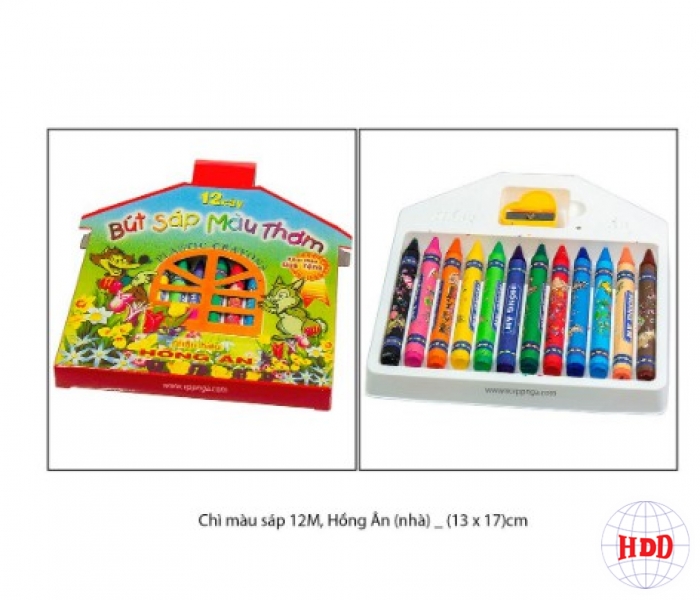Chì màu sáp 12M, Hồng Ân (nhà)