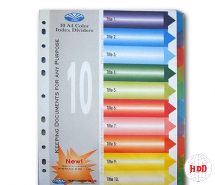 BÌA PHÂN TRANG GIẤY 10 MÀU
