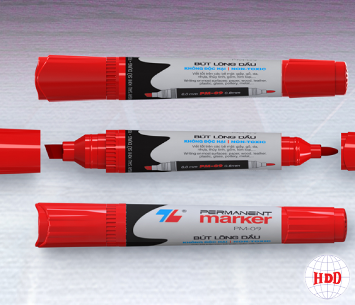 Bút Lông Dầu Thiên Long PM09 (Xanh 10c/Hộp)