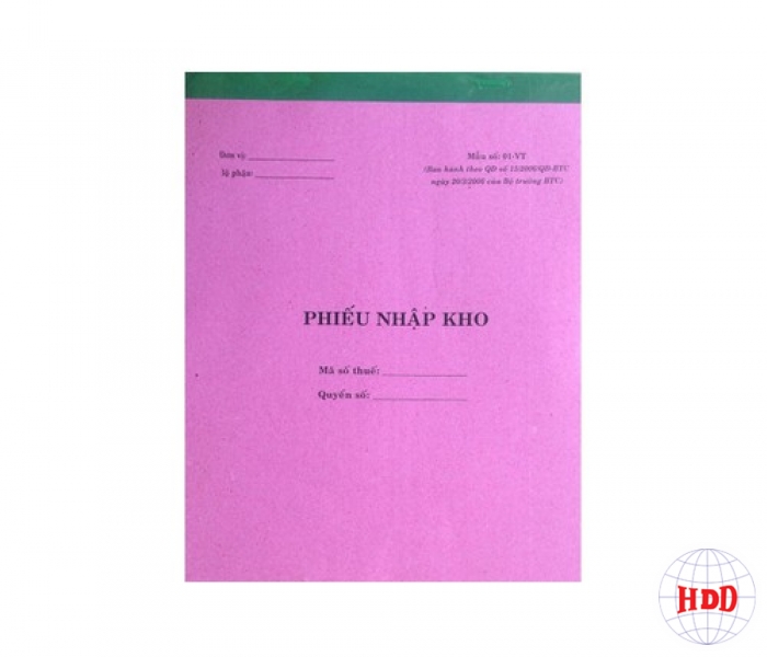 Phiếu nhập kho 3 liên A4 20x25cm (50 bộ = 150 tờ)