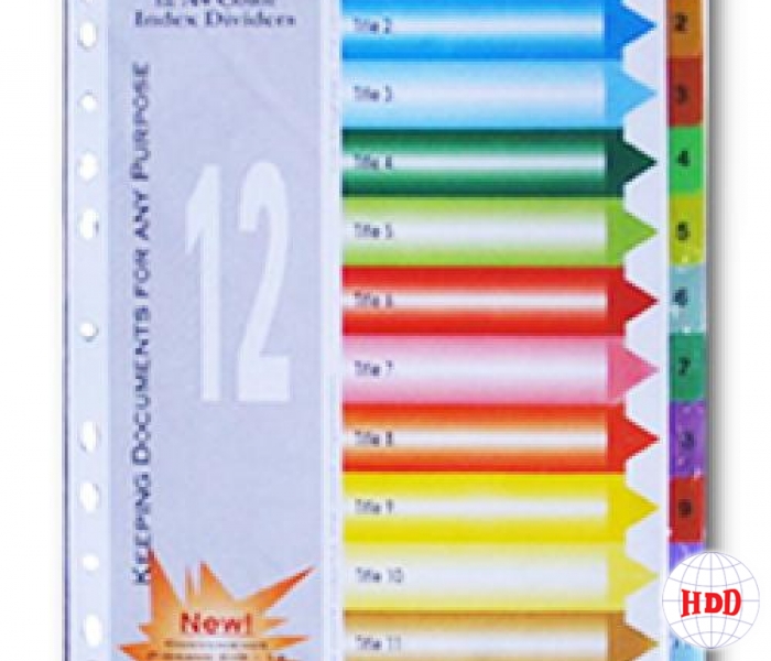 BÌA PHÂN TRANG GIẤY 12 SỐ MÀU